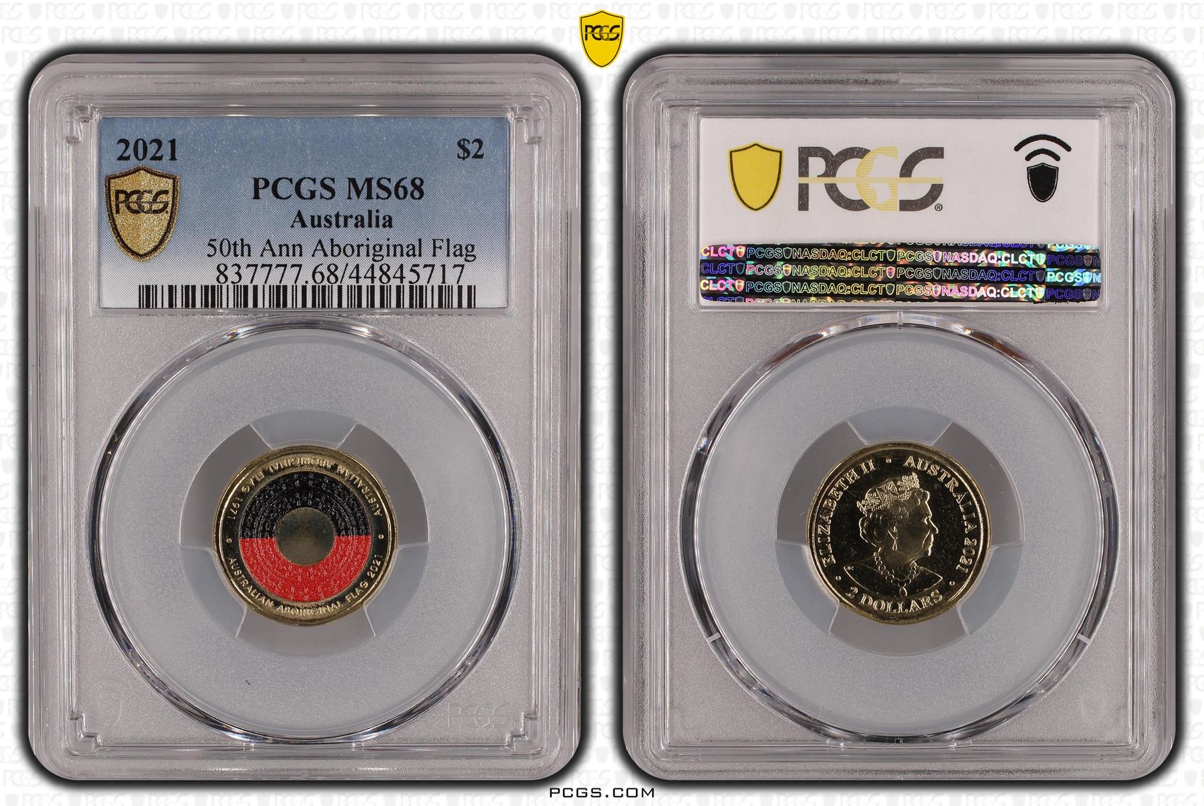 50th Ann Aboriginal Flag, Two Dollar, 2021, PCGS MS68