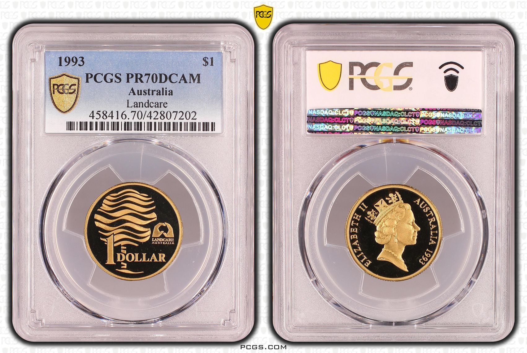 Elizabeth II, Landcare, One Dollar, PR70DCAM , 1993 PCGS POP - 2/0
