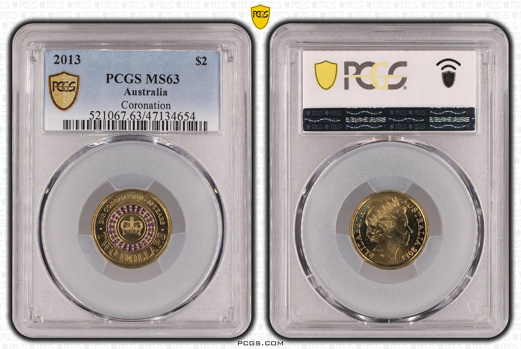 Coronation Colorized , Two Dollar, 2013, PCGS MS63