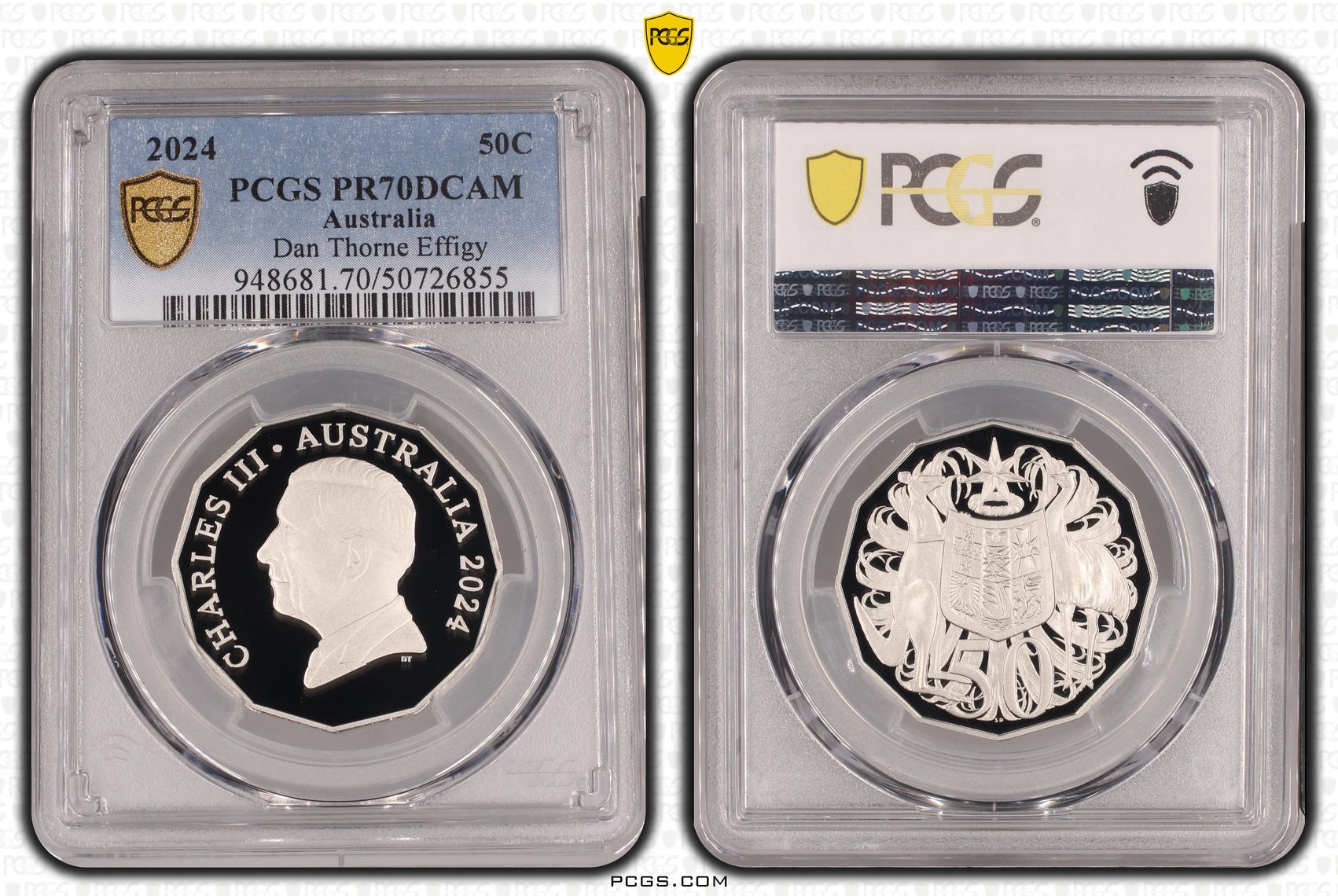 Dan Thorne Effigy, Fifty Cent, 2024, PCGS PR70DCAM
