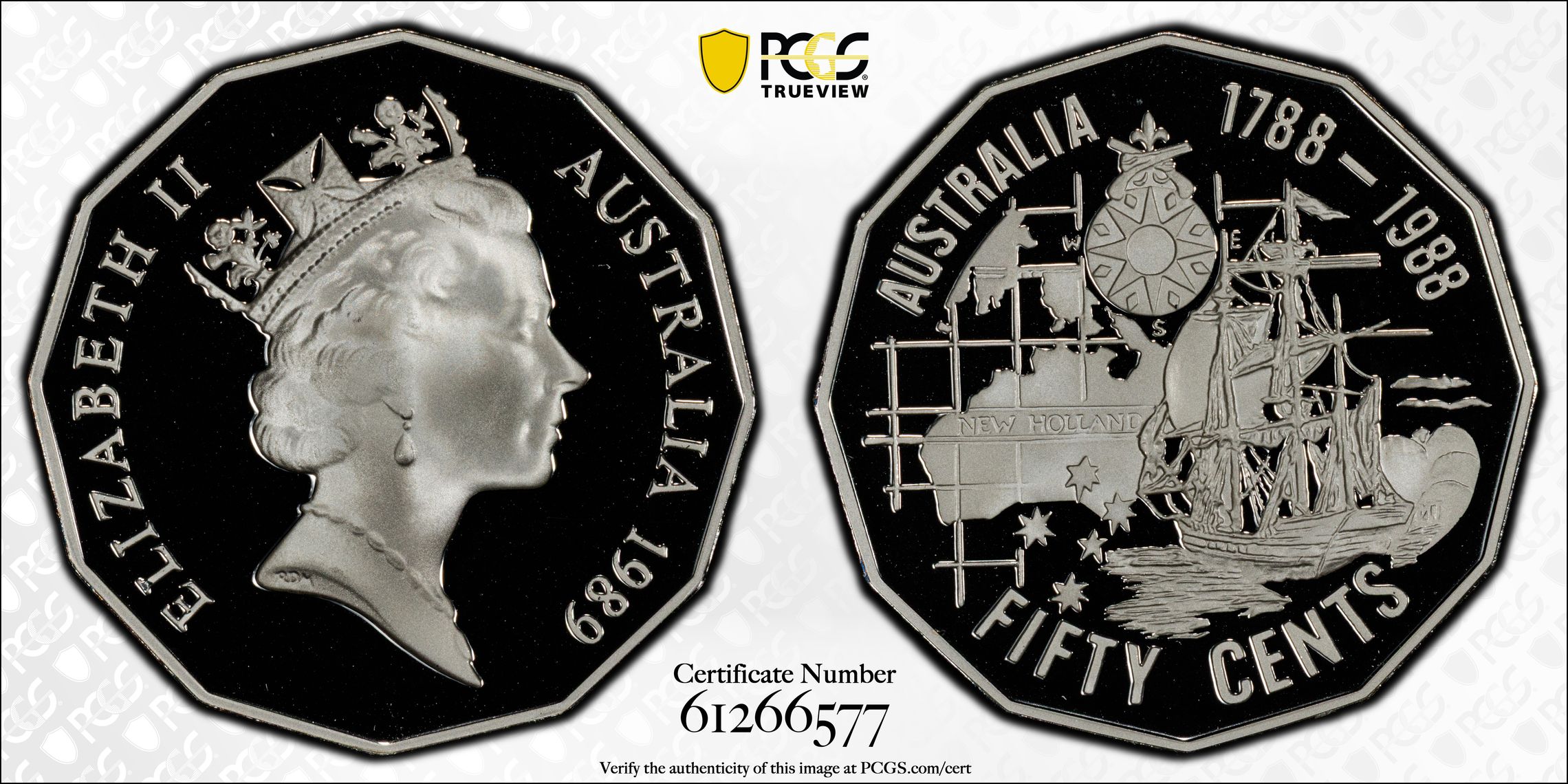 Bicentennial Silver, Fifty Cent, 1989, PCGS PR69DCAM