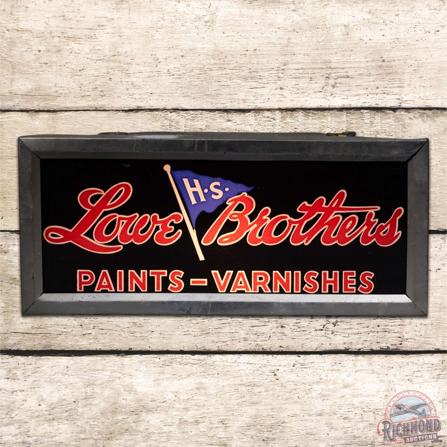 Lowe Brothers Paints Varnished Lighted Countertop Advertising Sign