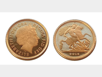 2015 ELIZABETH II PROOF GOLD QUARTER SOVEREIGN