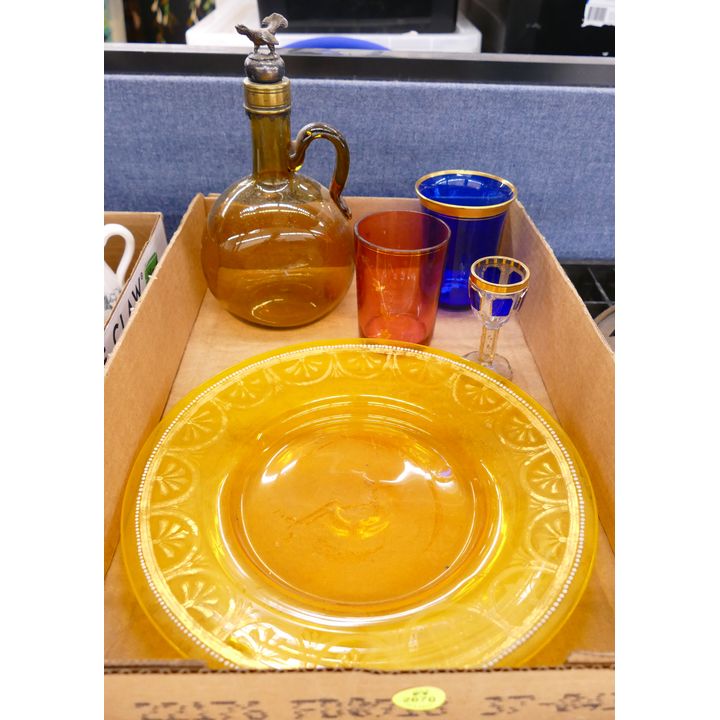 Box Antique French Colored Glass