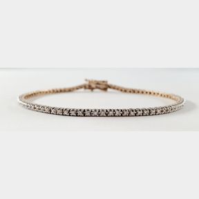 9CT YELLOW GOLD TENNIS BRACELET WITH 0.500CT DIAMONDS - 51929/3458