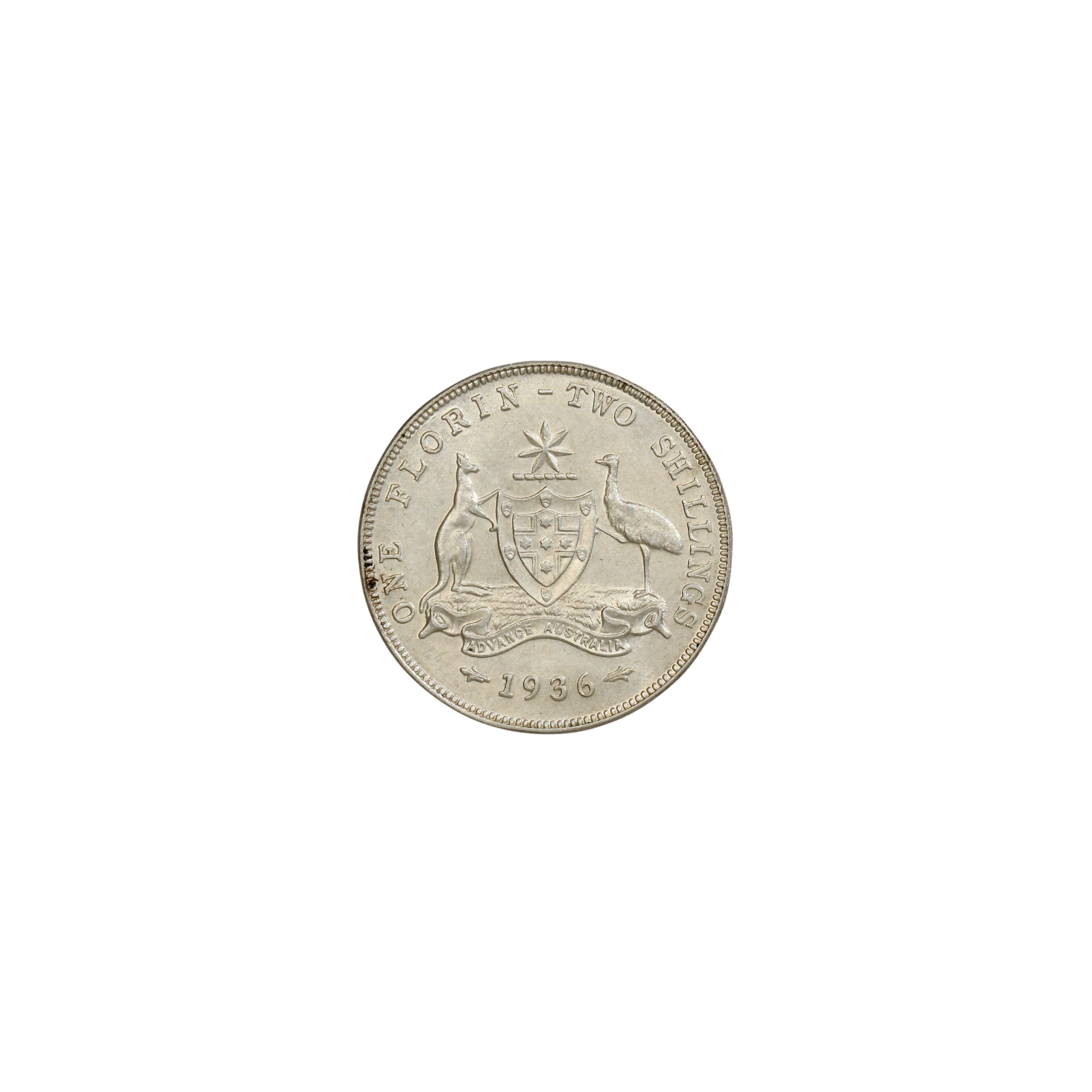 1086. · George V, Florin, 1936, UNC