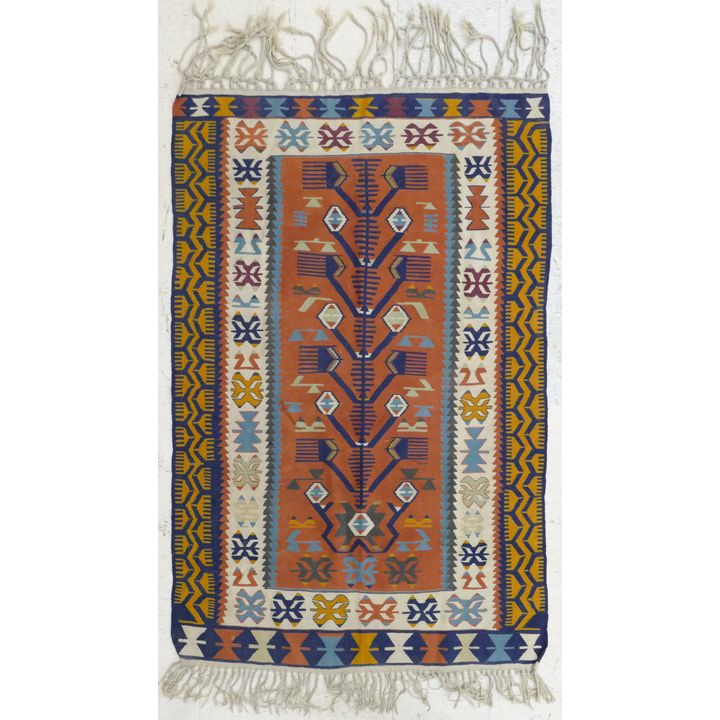 Semi Antique Turkish Kilim Oriental Rug
