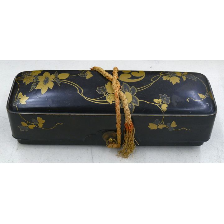 Meiji Japanese Lacquer Pen Box 10''