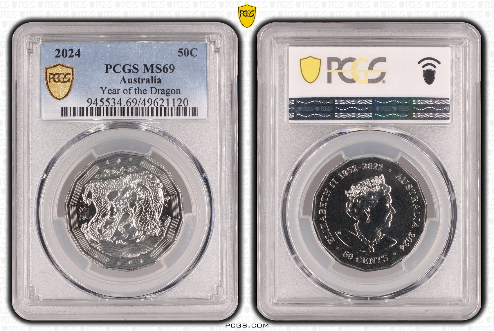 Year of the Dragon , Fifty Cent, 2024, PCGS MS69