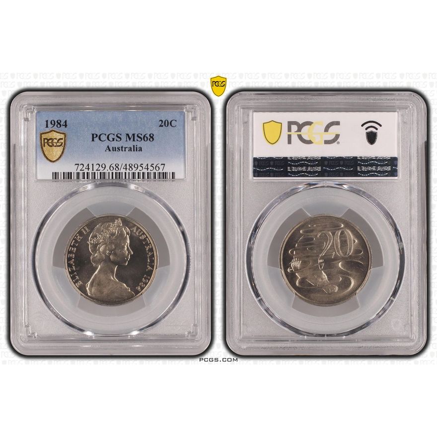 Elizabeth II, Twenty Cent, 1984, PCGS MS68