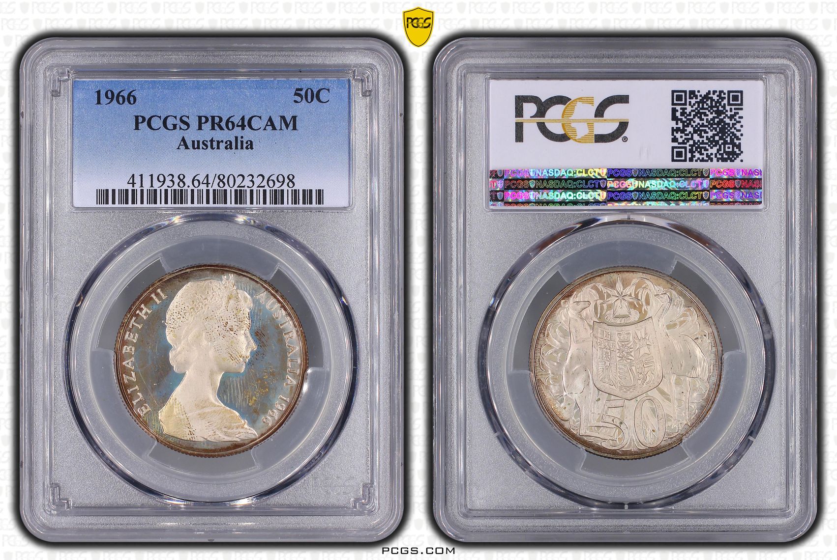 Elizabeth II, Fifty Cent, 1966, PCGS PR64CAM