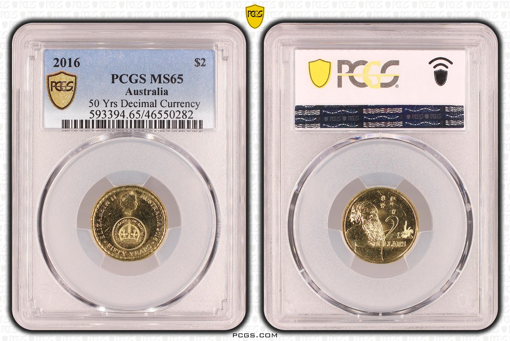 50 Yrs Decimal Currency, Two Dollar, 2016, PCGS MS65