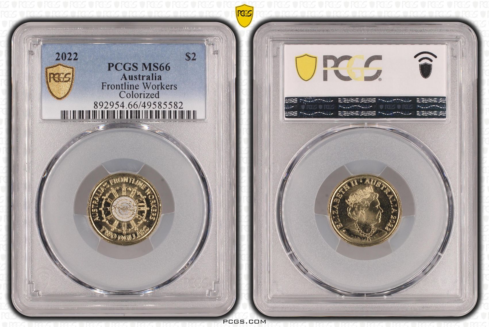 Elizabeth II, Frontline Workers Colorized , Two Dollar, 2022, PCGS MS66