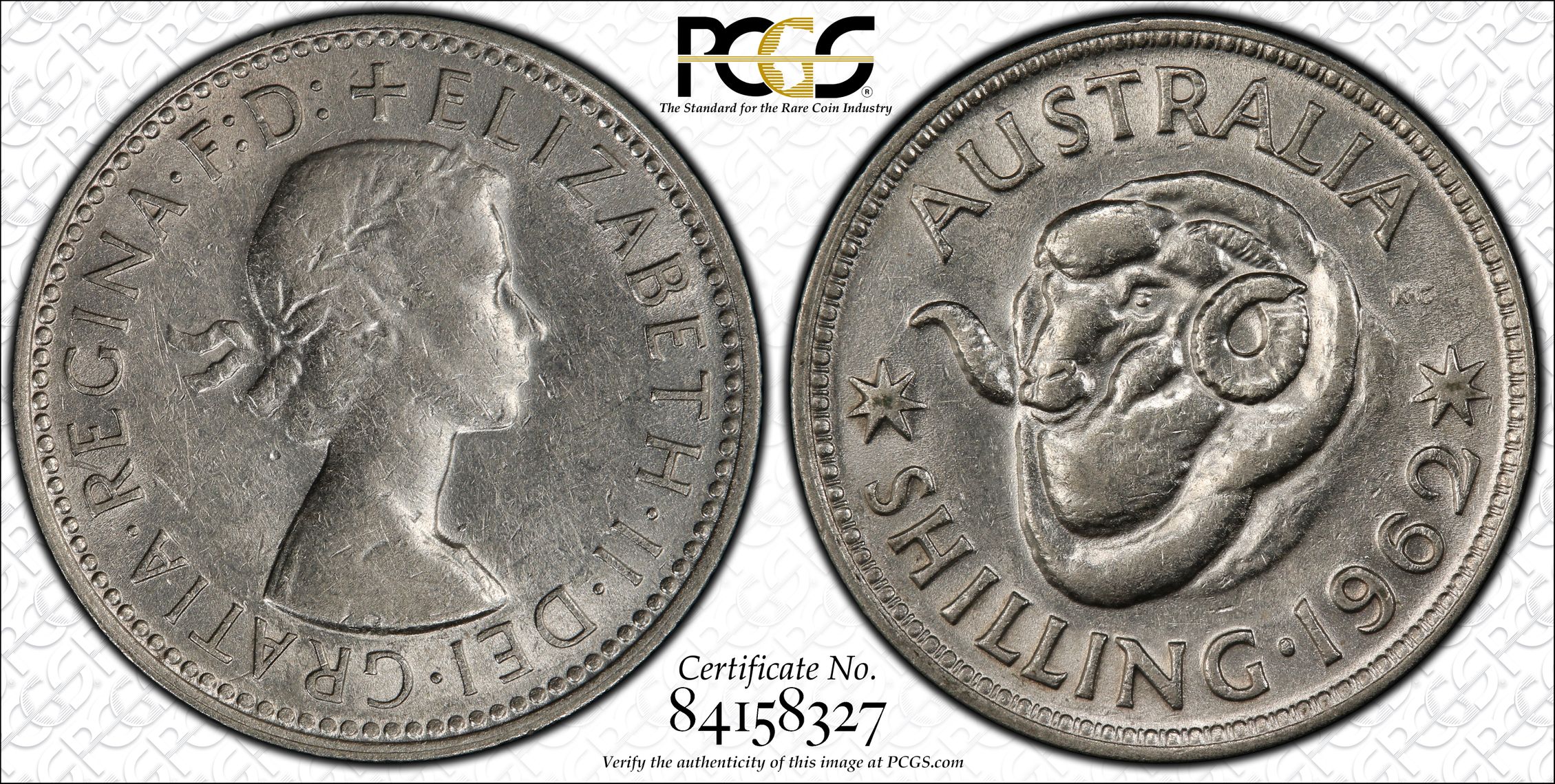 Shilling, 1962(m), PCGS AU53