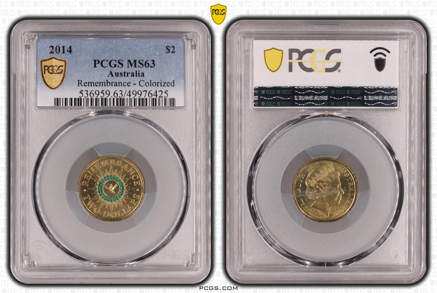 Remembrance - Colorized , Two Dollar, 2014, PCGS MS63