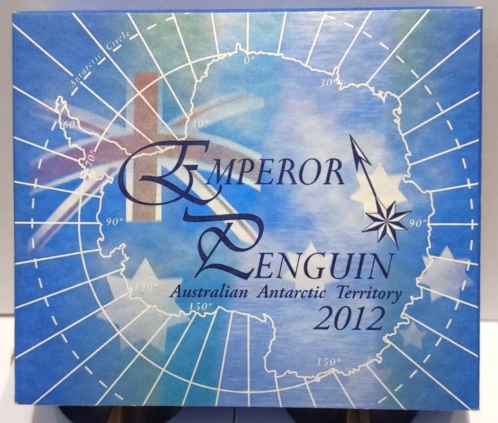 2012 Perth Mint Silver 1oz Emperor Penguin Antarctic Territory Coin Box & COA