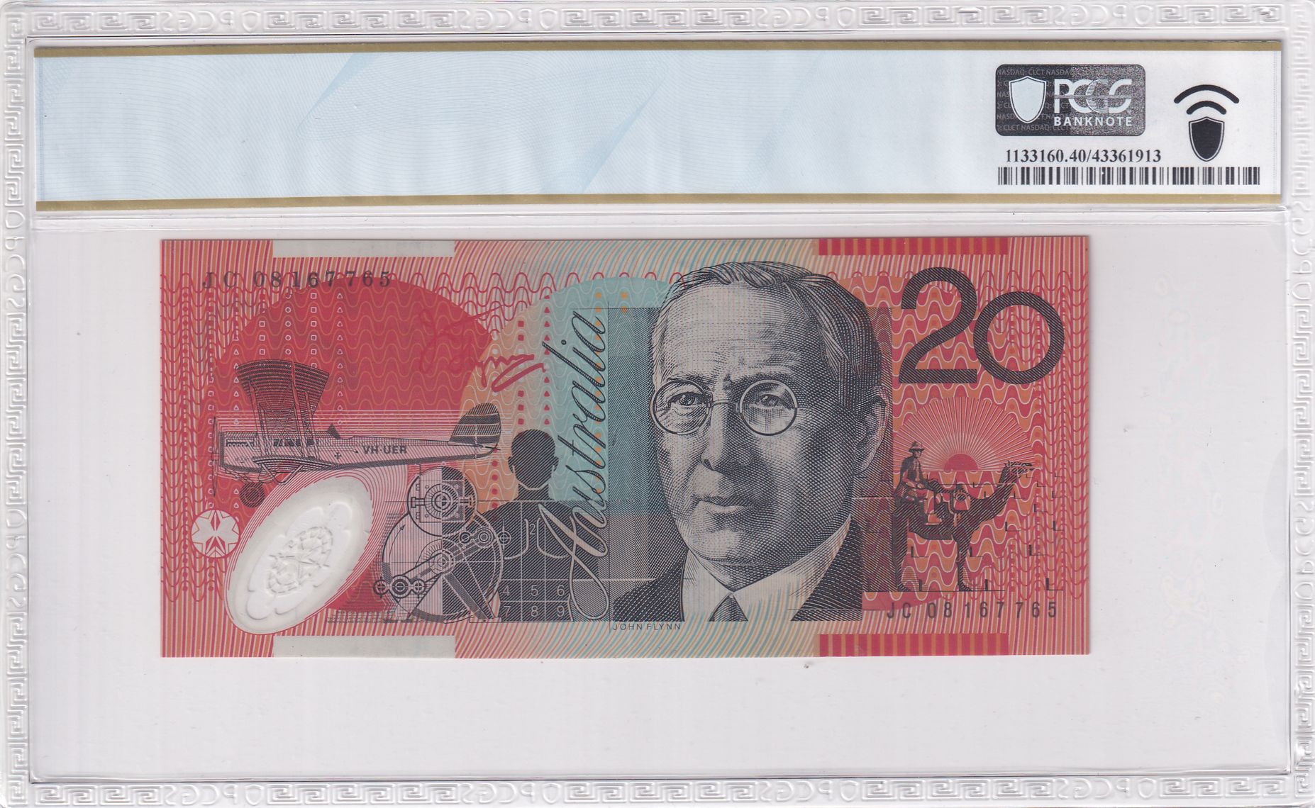 105 · R. 421bL, RBA, Polymer, NPA (w/o imprint), Sign.: G.R. Stevens & K. Henry, Last Prefix, Twenty Dollar, 2008, PCGS - Extremely Fine 40 PPQ