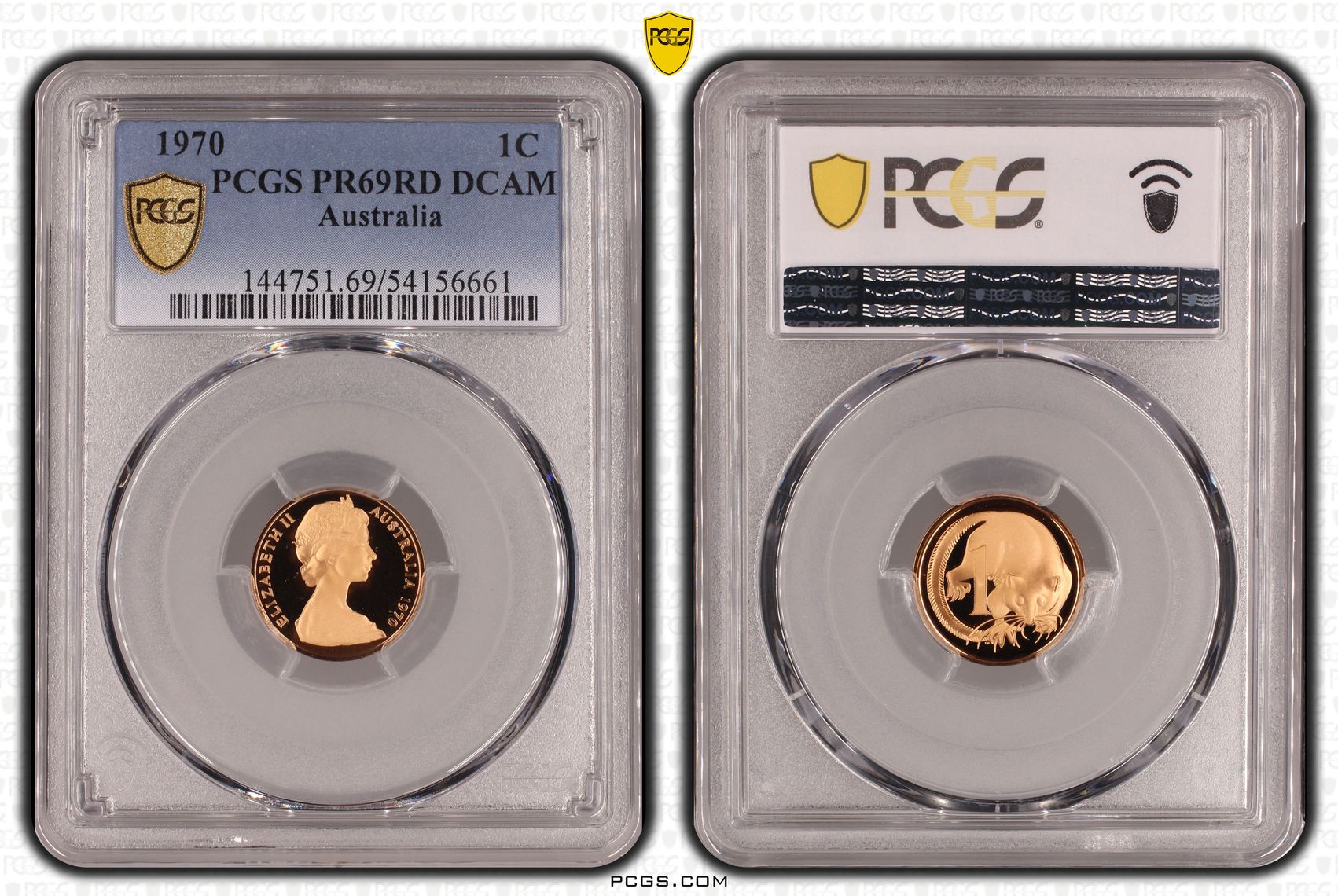One Cent, 1970, Pcgs Pr69dcam