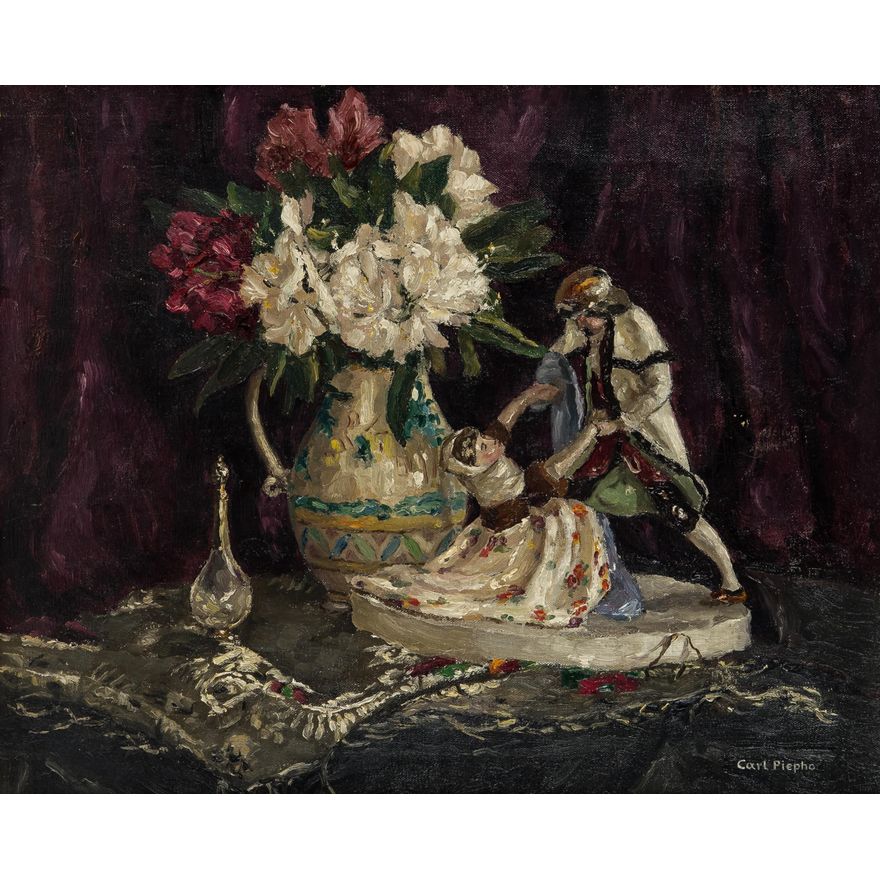 Carl Johann Nikolaus Piepho | Porcelanowa figurka i rododendron