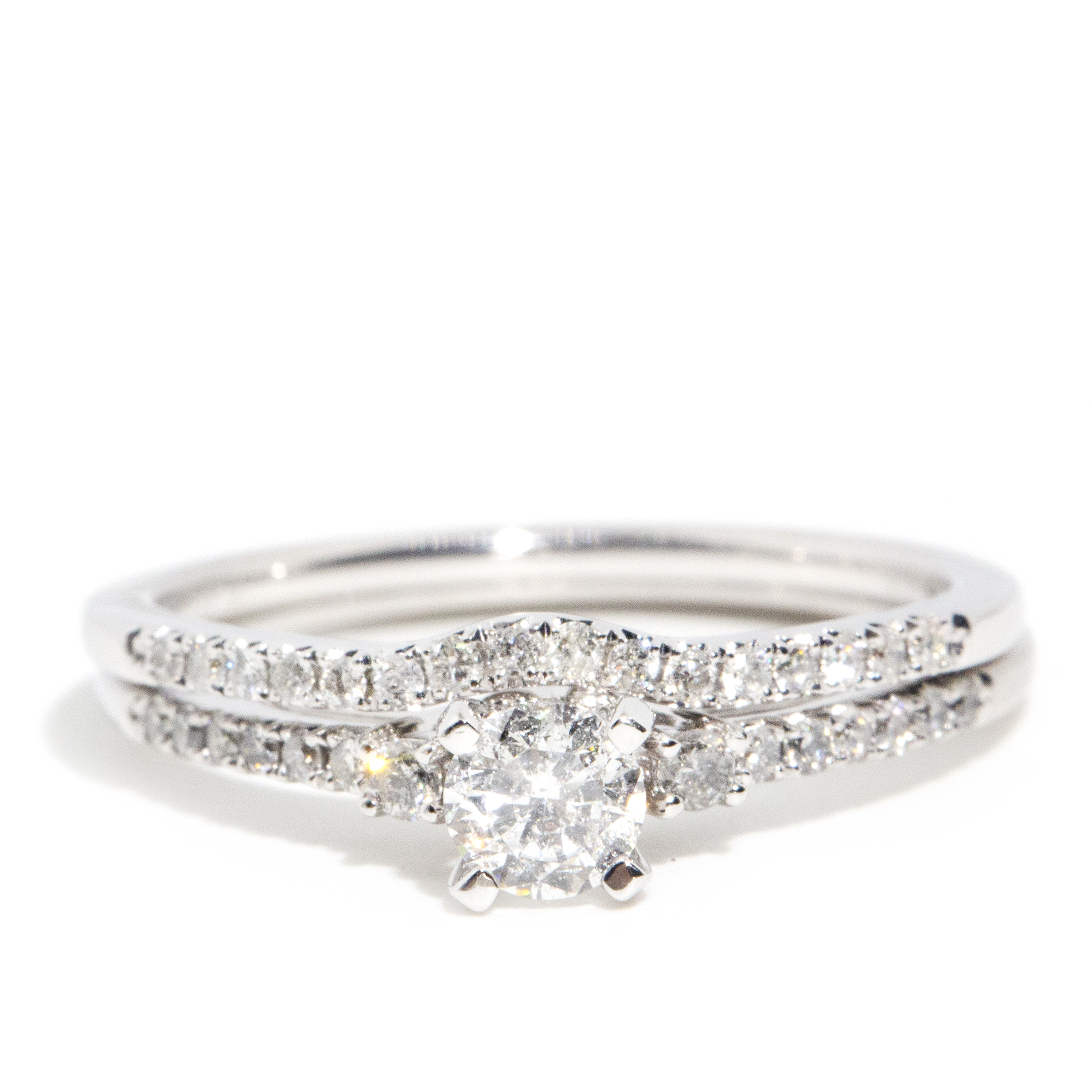 Diamond Engagement Ring & Wedding Ring Set,