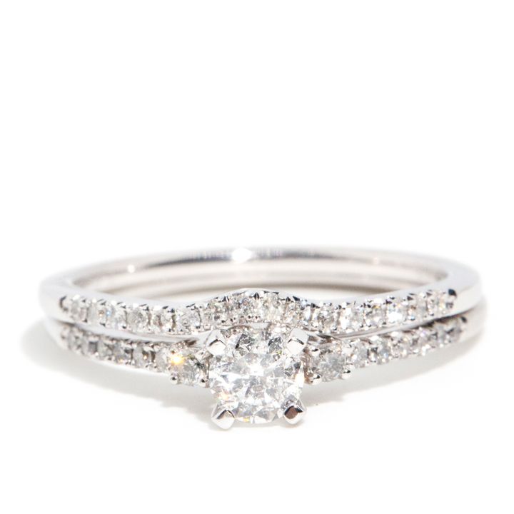 Diamond Engagement Ring & Wedding Ring Set,