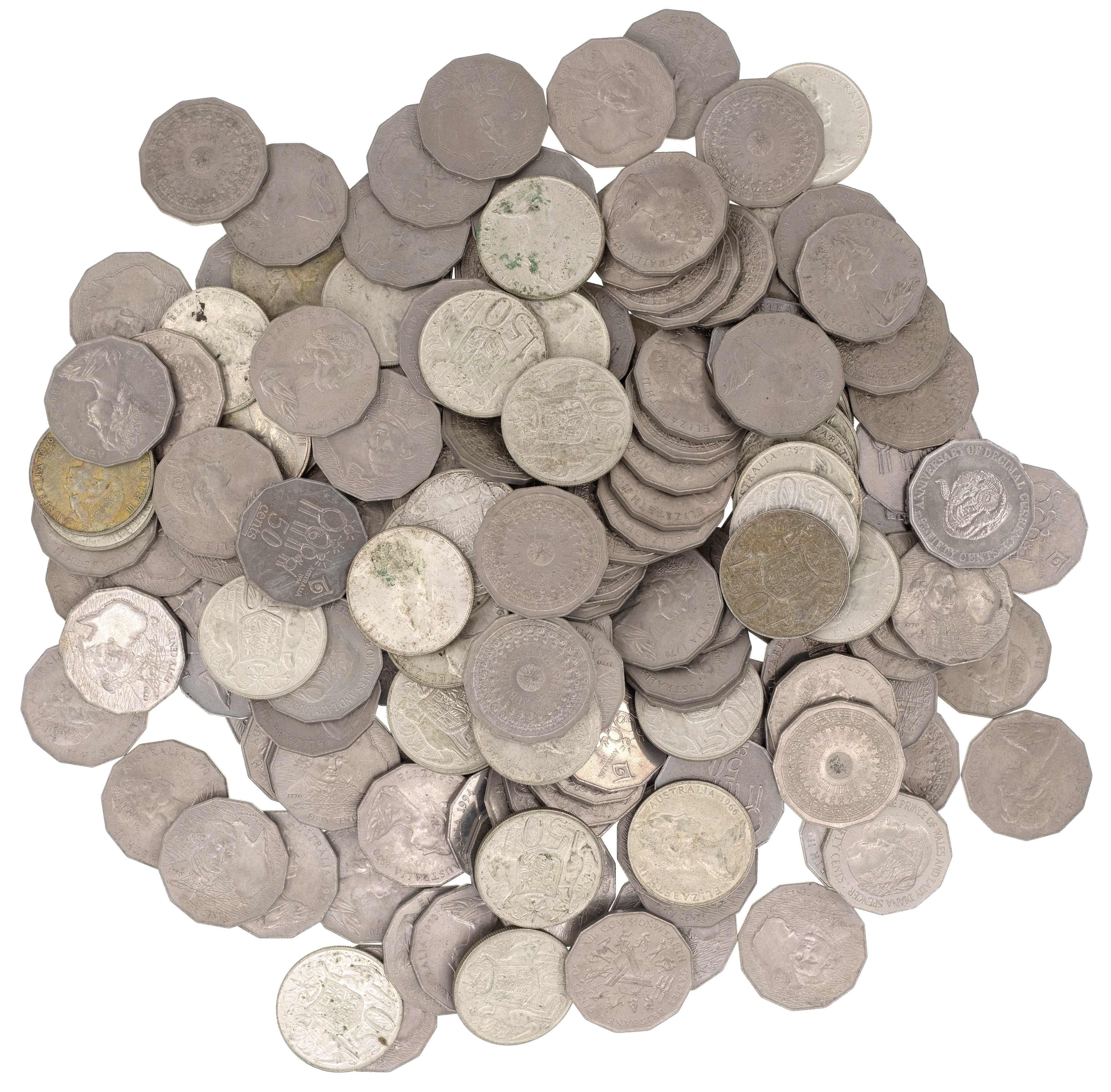 Elizabeth II, Fifty Cents, 1966 - 1994, gVF - UNC