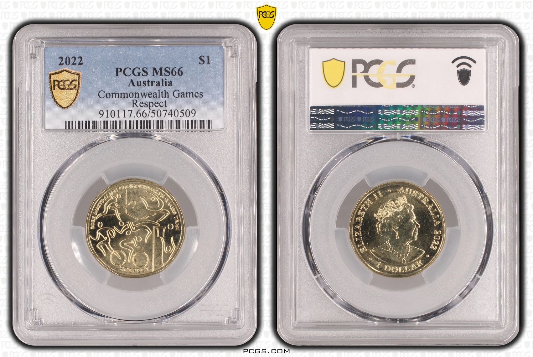 Commonwealth Games -Respect , One Dollar, 2022, PCGS MS66