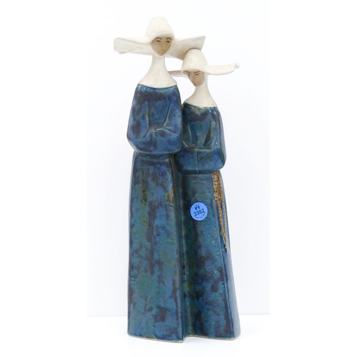 Lladro 2075 Nuns Figure with Box