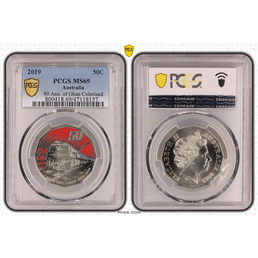 Elizabeth II, 90 Ann. of Ghan Colorized, Fifty Cent, 2019, PCGS MS69