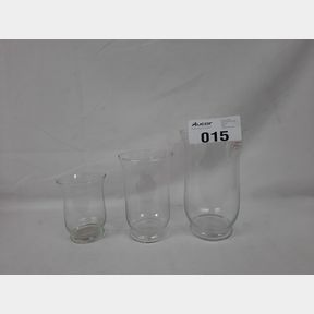 HURRICANE PILLAR CANDLE HOLDER/VASE - SET OF 3 -