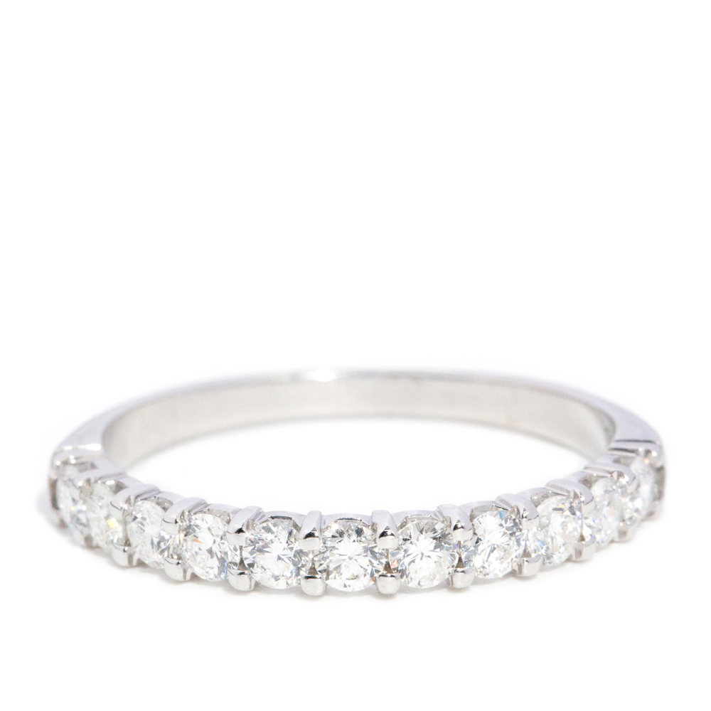 162 · Half-Eternity Diamond Wedding Band 18ct White Gold