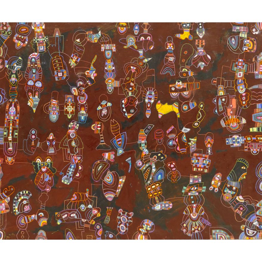 Claude Utley (1955-2021 Washington) 'Party' Acrylic on Canvas- 20x24'' (MEDIUM)