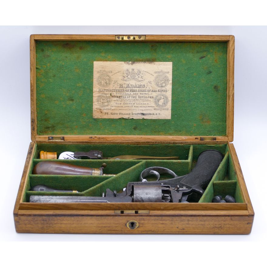 Antique Robert Adams Percussion Revolver in Box Serial #30413.