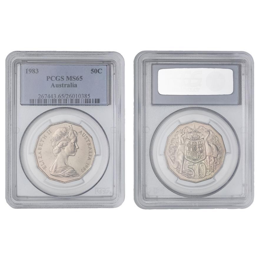 Elizabeth II, , Fifty Cent, 1983, PCGS MS65