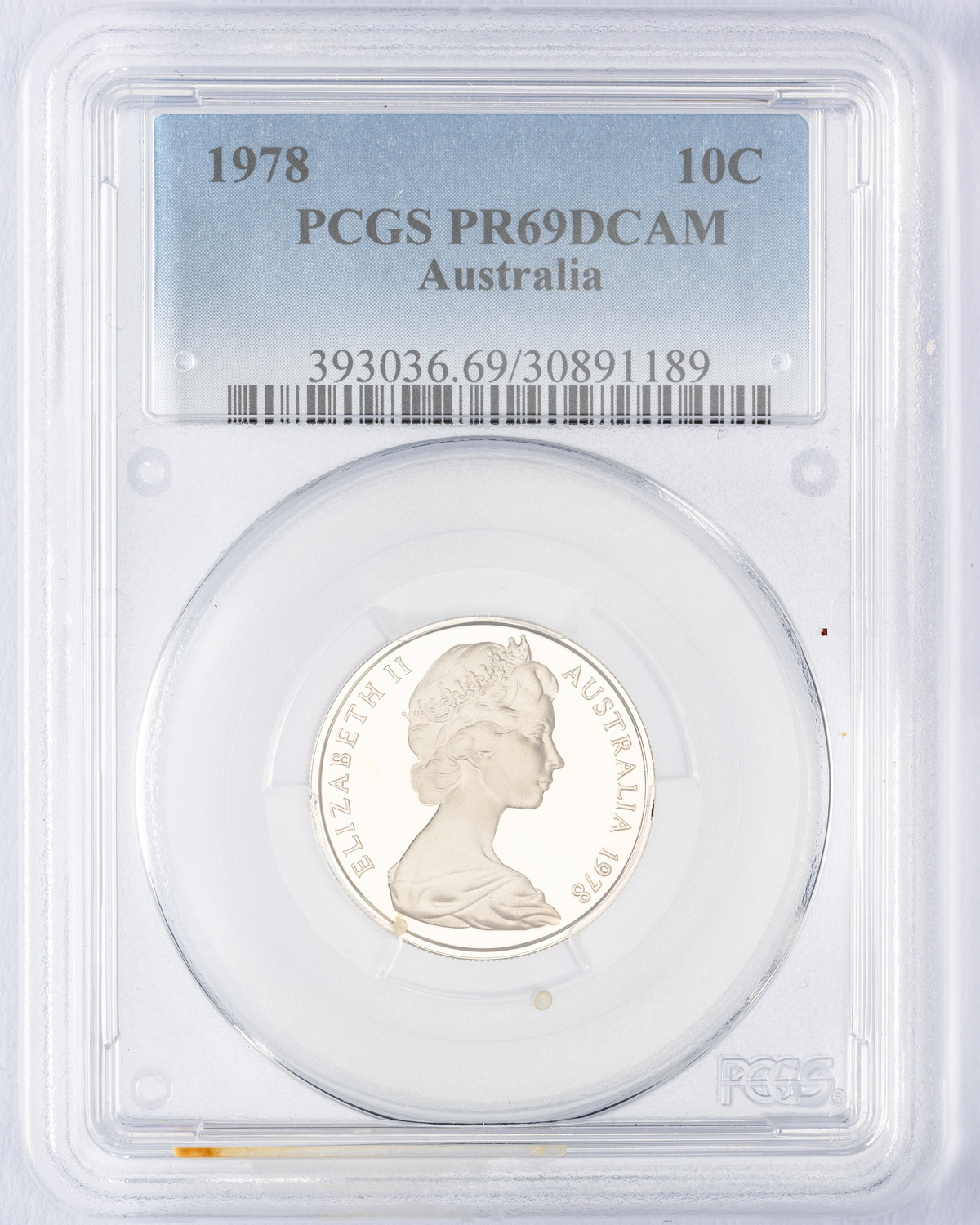 Elizabeth II, Ten Cent, 1978, PCGS PR69DCAM