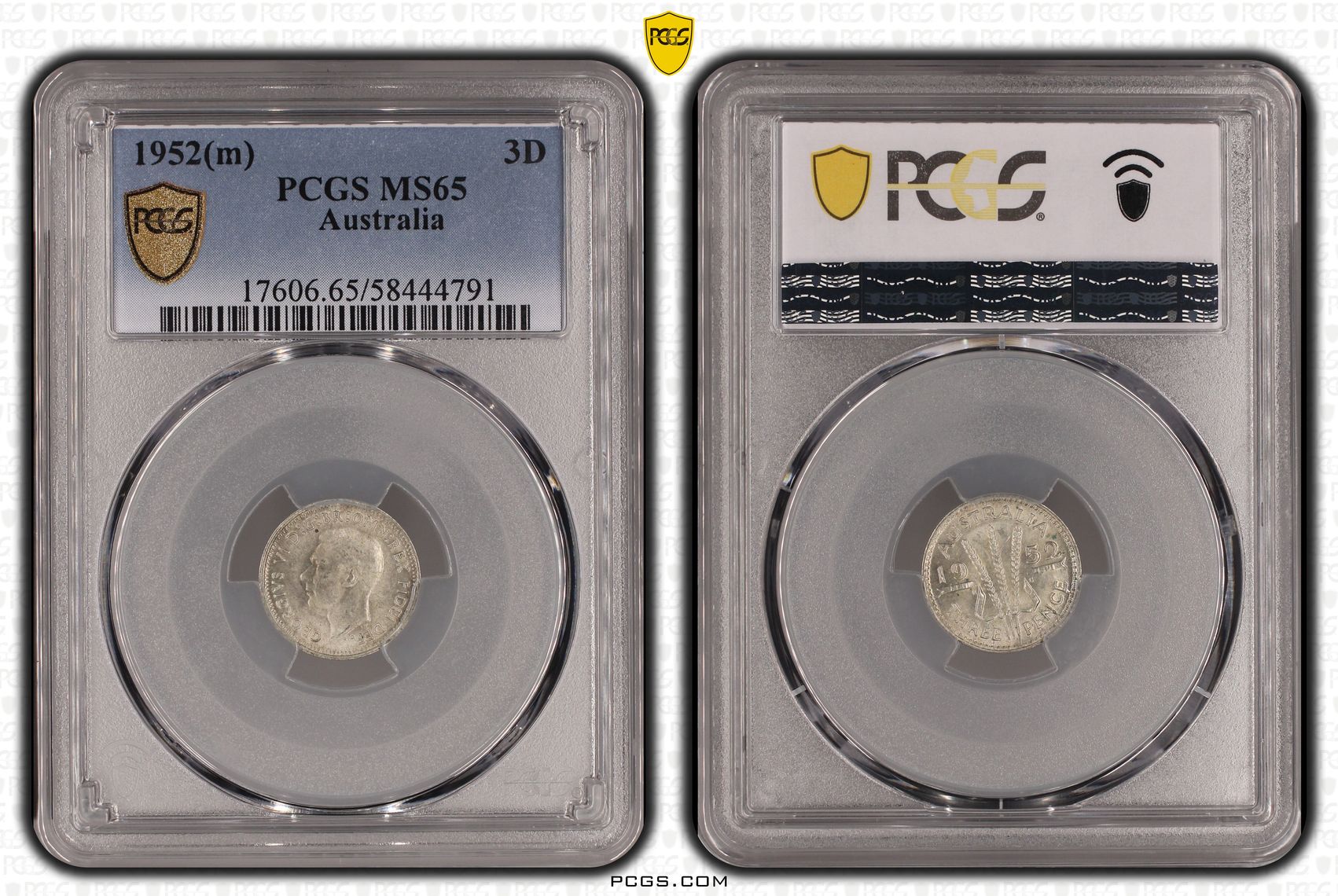 230 · Threepence, 1952(m), PCGS MS65