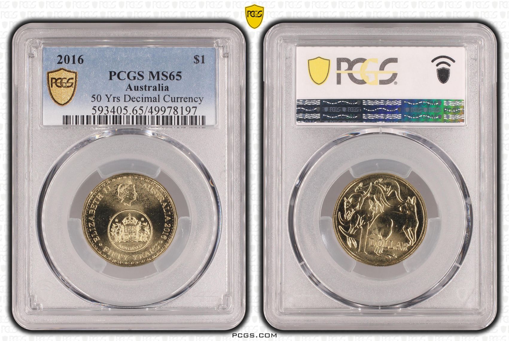 50 Yrs Decimal Currency, One Dollar, 2016, PCGS MS65