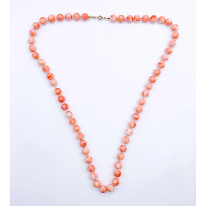 Angel Hair Coral 11mm Bead Necklace 28'' - 101 Grams