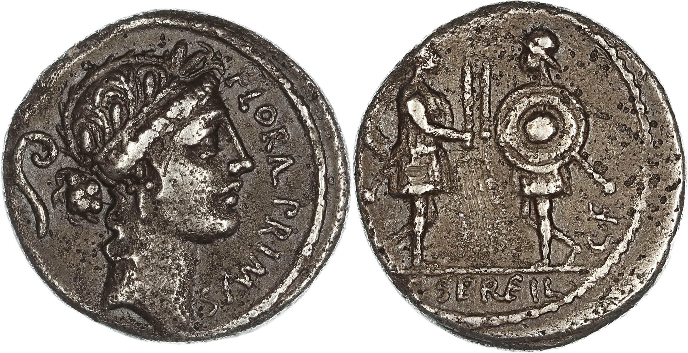 Roman Republic, C. Servilius C.f., Silver Denarius, 57 BC, VF