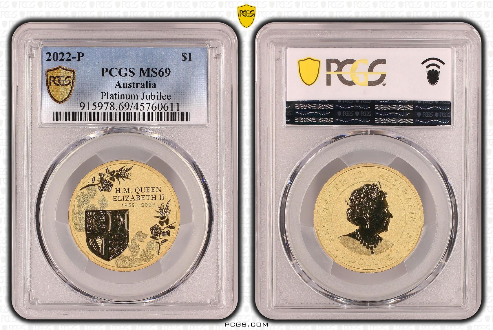 Platinum Jubilee, One Dollar, 2022-P, PCGS MS69
