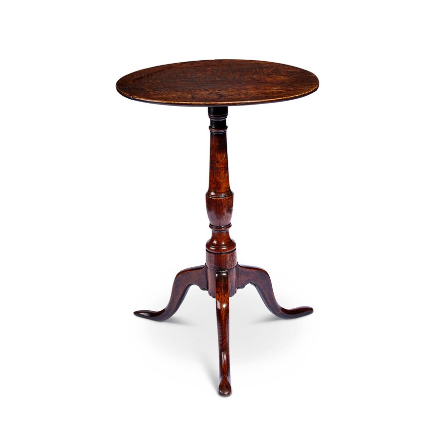A George III oak small tripod table