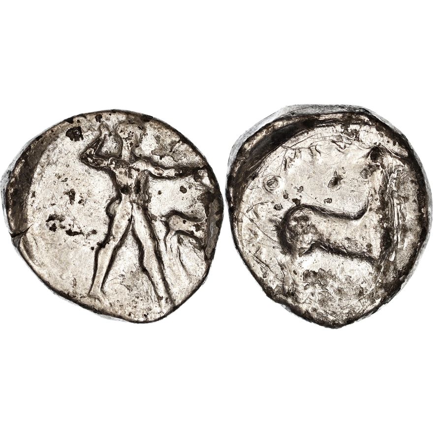Bruttium, Kaulonia, Silver Stater, 525-500 BC,  nVF