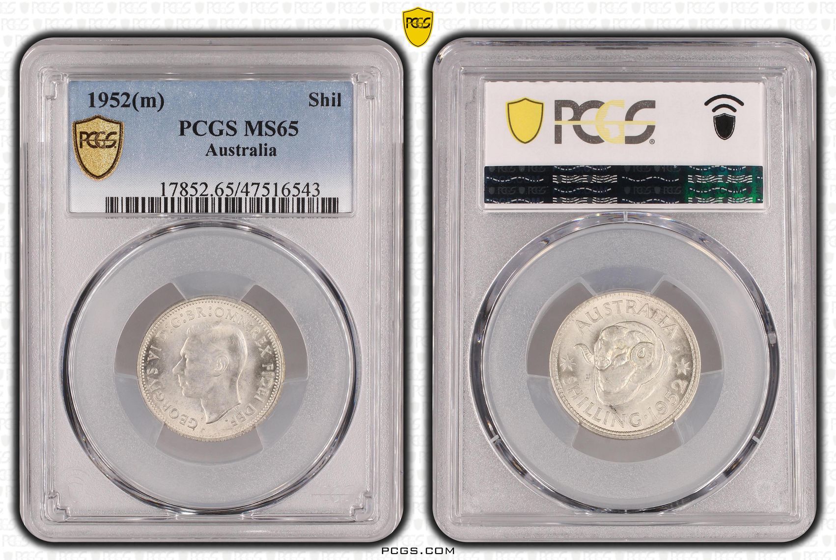 Shilling, 1952(m), PCGS MS 65