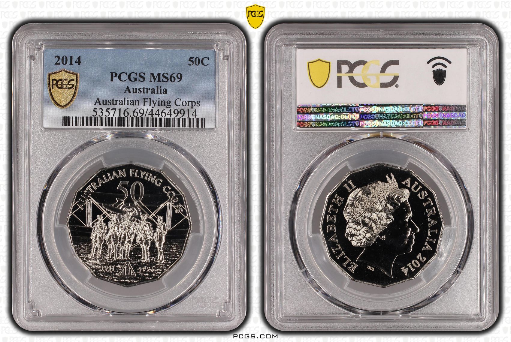 118 · 2014 Australia Fifty Cent, 50c Australian Flying Corps PCGS - MS69 -914