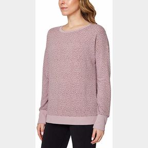 MONDETTA LADIES PRINTED SWEATSHIRT ELDERBERRY SZ MED