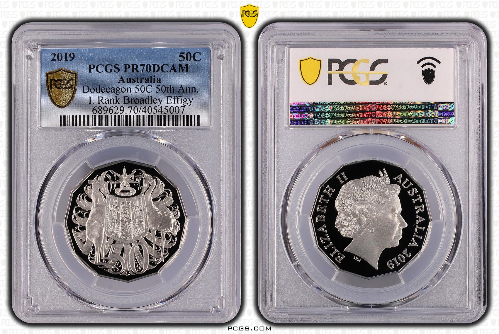 Fifty Cent, 2019, PCGS PR70DCAM