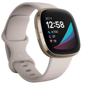 Fitbit Sense Smartwatch Lunar White/Soft Gold Stainless Steel|