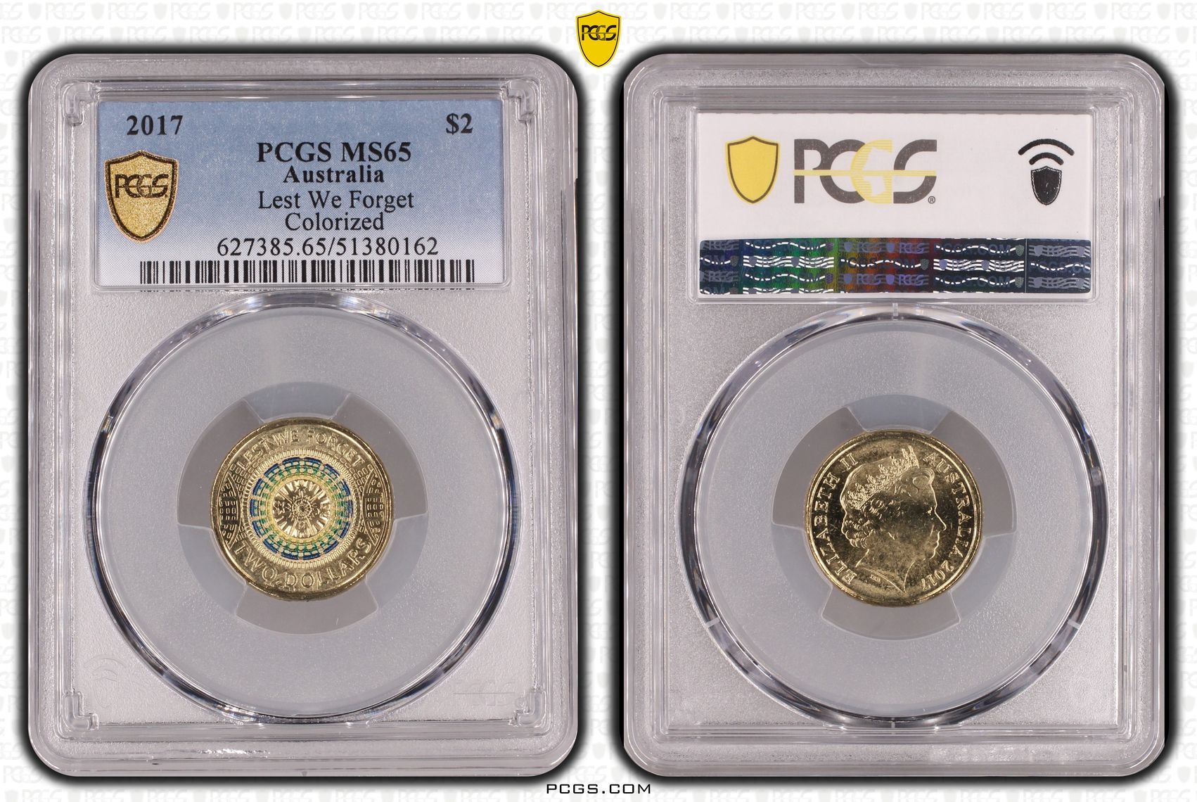 Lest We Forget Colorized, Two Dollar, 2017, PCGS MS65