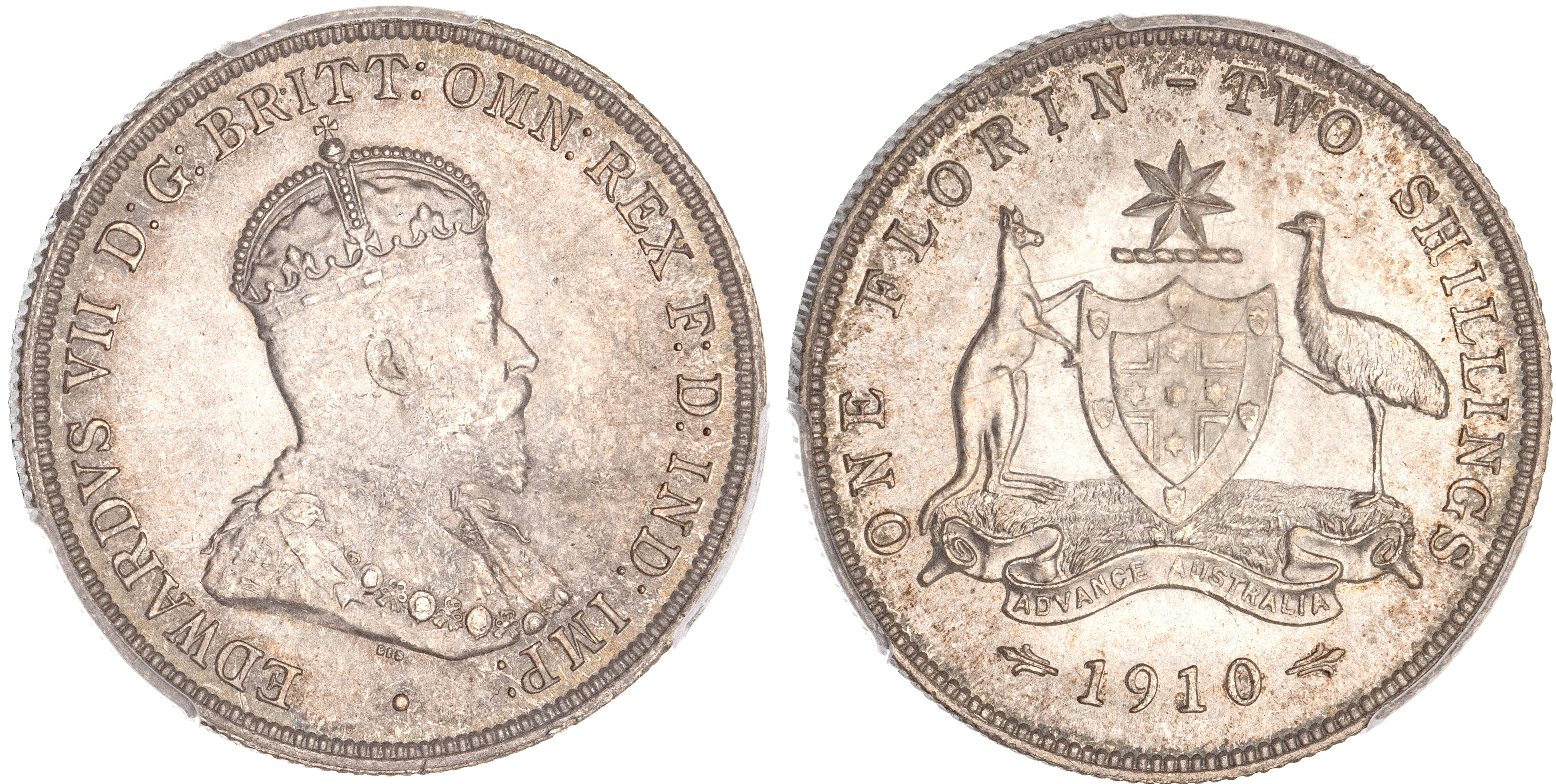 Edward VII, Florin, 1910, PCGS MS 63+