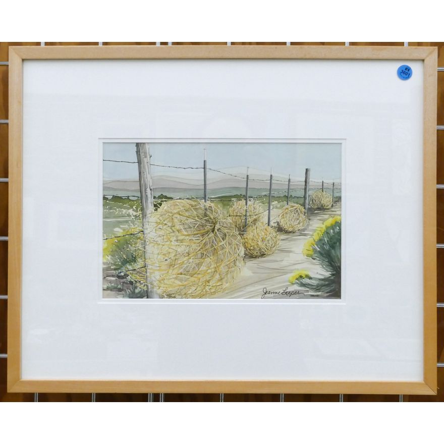 Jeanne Leeper ''Tumbleweeds'' Watercolor Framed 17''x21''